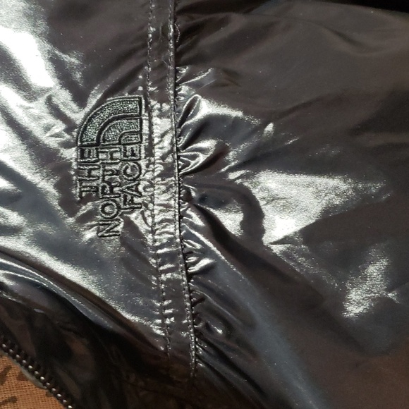 Gorg Northface zip up jacket windbreaker black with pink lining - Picture 3 of 12